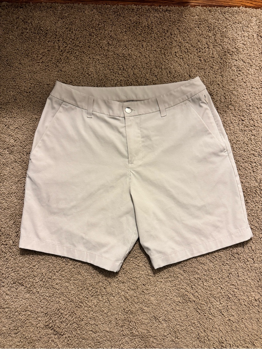lululemon athletica Men's Light Beige Flat-Front Performance Shorts